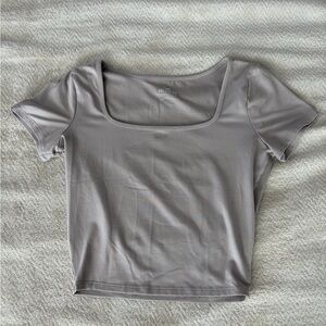 Hollister Women's Square Neck Short Sleeve Top - Tan